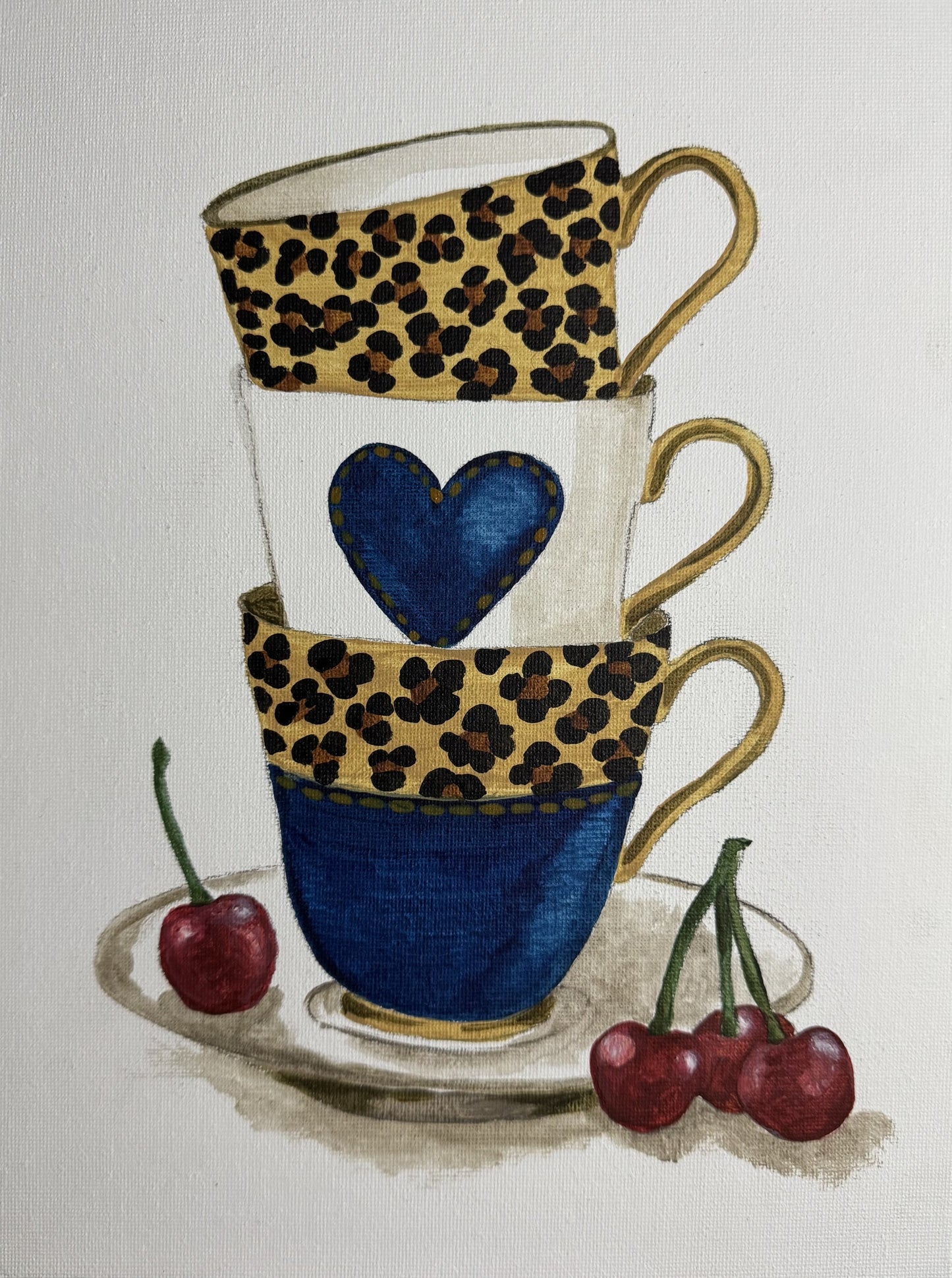 Canvas Club Painting Kit - Cherries & Teacups
