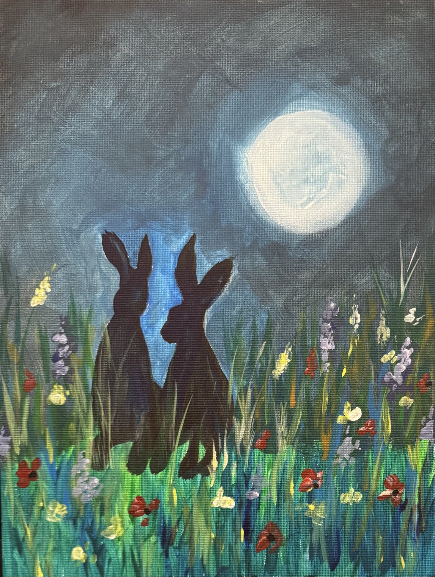 Canvas Club Painting Kit - Hares & Moon