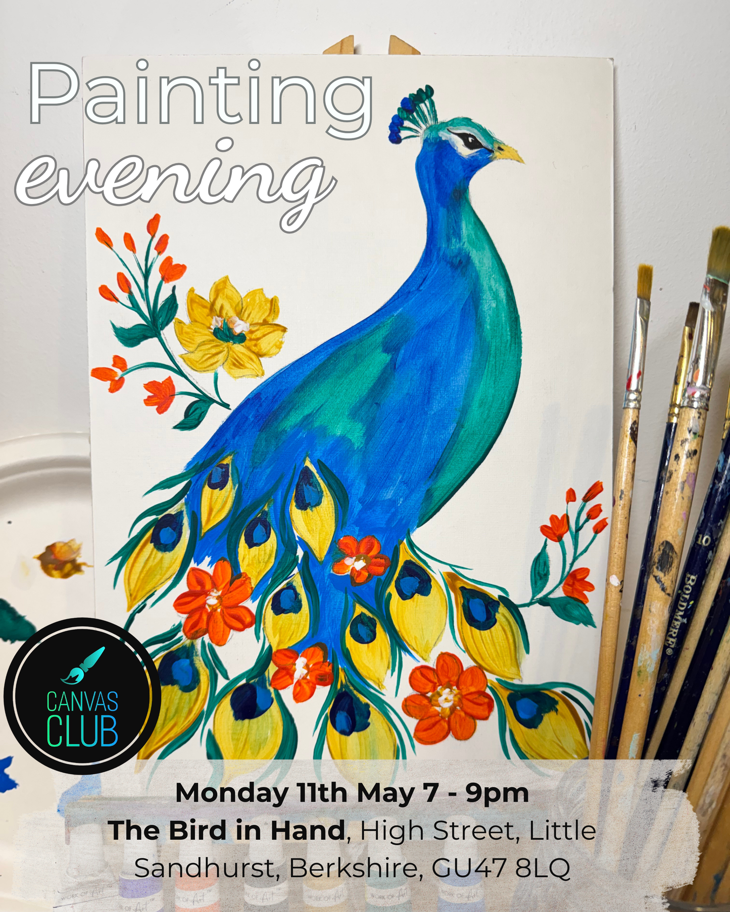 Peacock painting evening